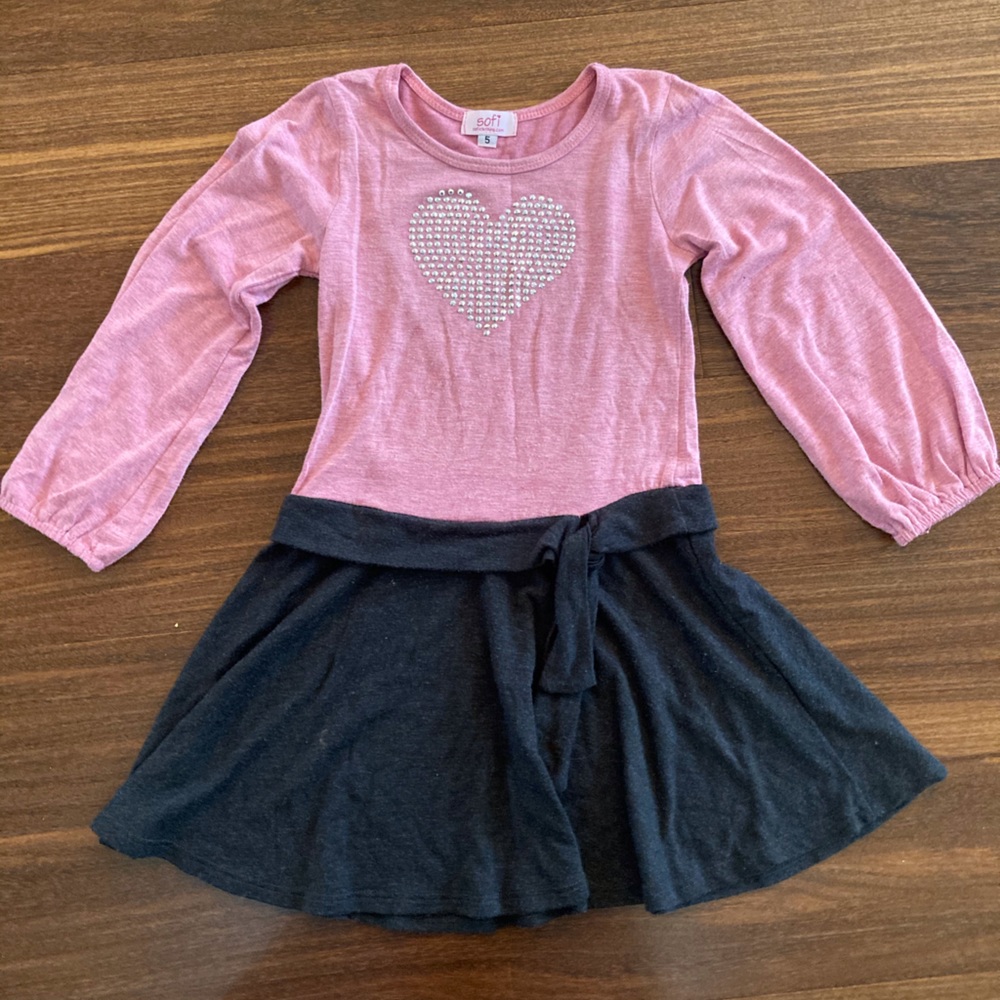 Sofi Girls Pink Heart Dress, size 5